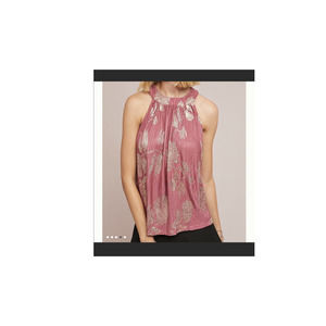 Anthropologie pink halter top size medium
